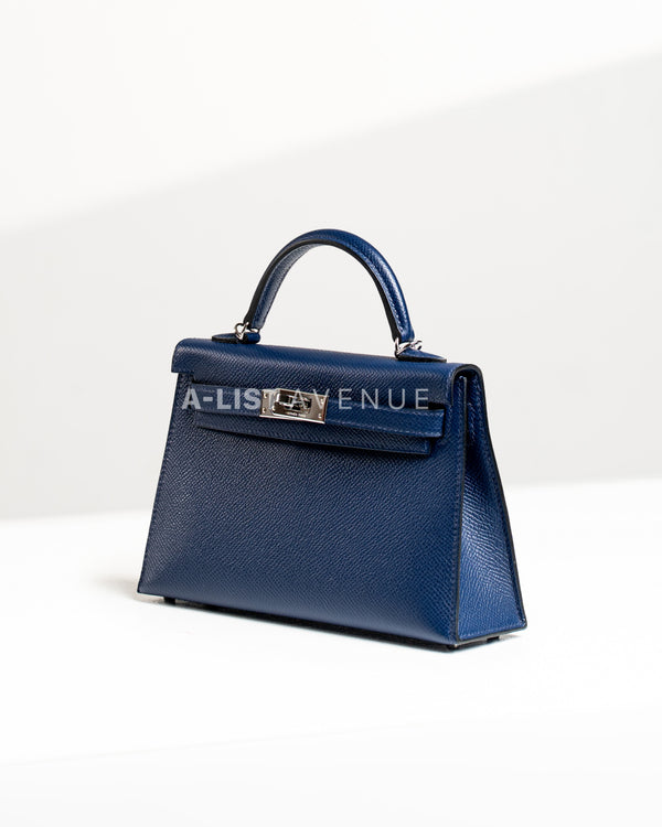 Hermes Mini Kelly II 20 Bleu de Prusse PHW