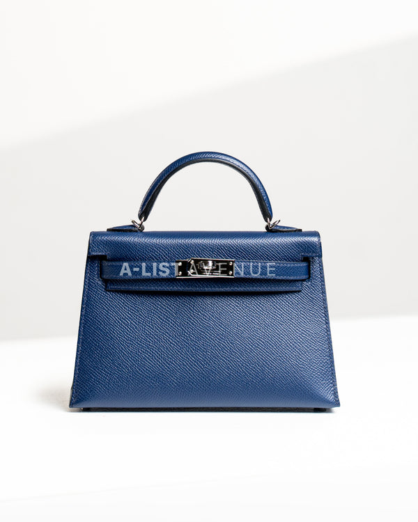 Hermes Mini Kelly II 20 Bleu de Prusse PHW