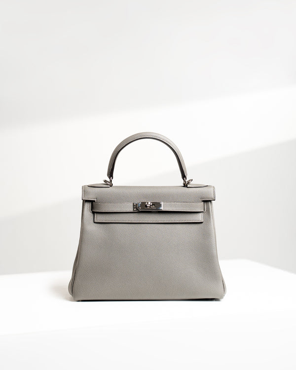 Hermes Kelly 28 Retourne Gray PHW