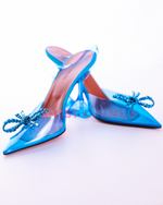 Amina Muaddi Rosie Glass PVC Slingback Pumps Size 38