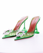 Amina Muaddi Begum Glass PVC Slingback Pumps Size 39