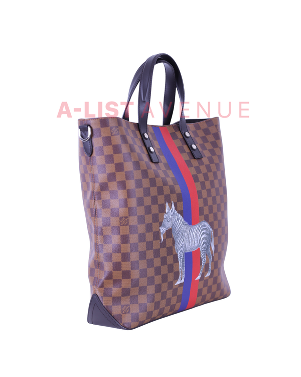 LV Savannah Damier Ebene Zebra Atlas Tote