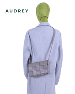 V6 AUDREY Lambskin Cassette Bag in Gray