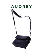 V7 AUDREY Lambskin Flap Bag in Black