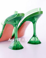 Amina Muaddi Begum Glass PVC Slingback Pumps Size 39