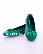 VIVAIA Pointed-Toe Bow Flats (Azura) Size 36.5