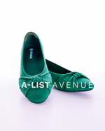 VIVAIA Pointed-Toe Bow Flats (Azura) Size 36.5