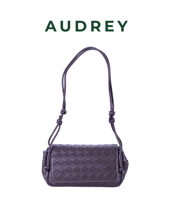 E13 AUDREY Lambskin Sling Bag in Dark Brown