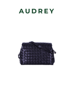 V7 AUDREY Lambskin Flap Bag in Black