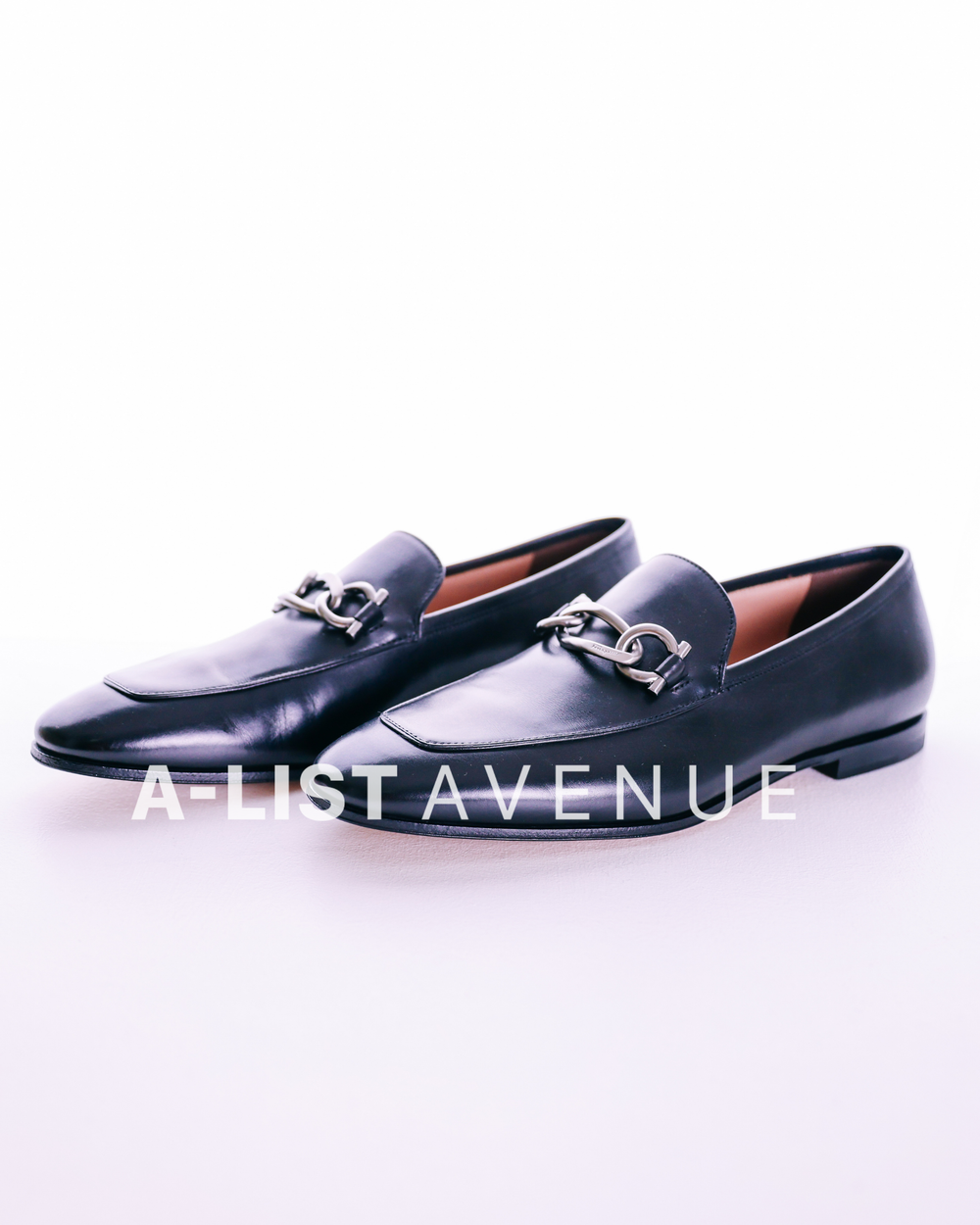 Ferragamo "Boy 2" Chain Bit Sleek Logo Loafers Size 37.5