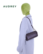 E13 AUDREY Lambskin Sling Bag in Dark Brown