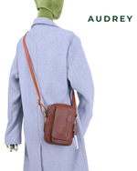 B27 AUDREY Premium Leather Sling Bag Caramel