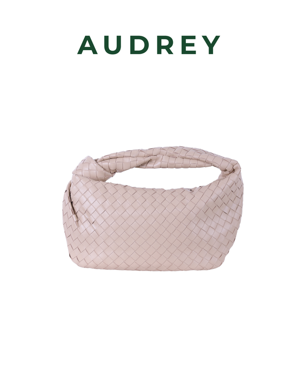 V18 AUDREY Lambskin Hobo Bag with Knot in Beige