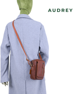 B27 AUDREY Premium Leather Sling Bag Caramel
