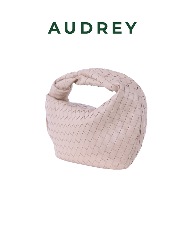 V18 AUDREY Lambskin Hobo Bag with Knot in Beige