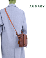 B27 AUDREY Premium Leather Sling Bag Caramel