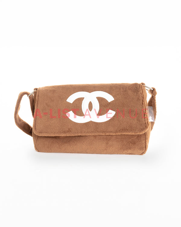 B1T1 Chanel Corduroy Sling Bag Brown