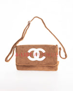 B1T1 Chanel Corduroy Sling Bag Brown