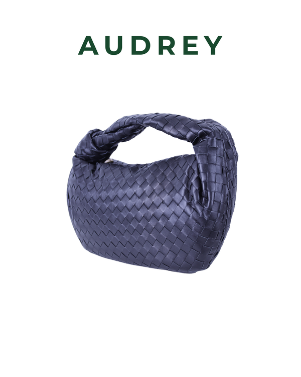 V18 AUDREY Lambskin Hobo Bag with Knot in Black