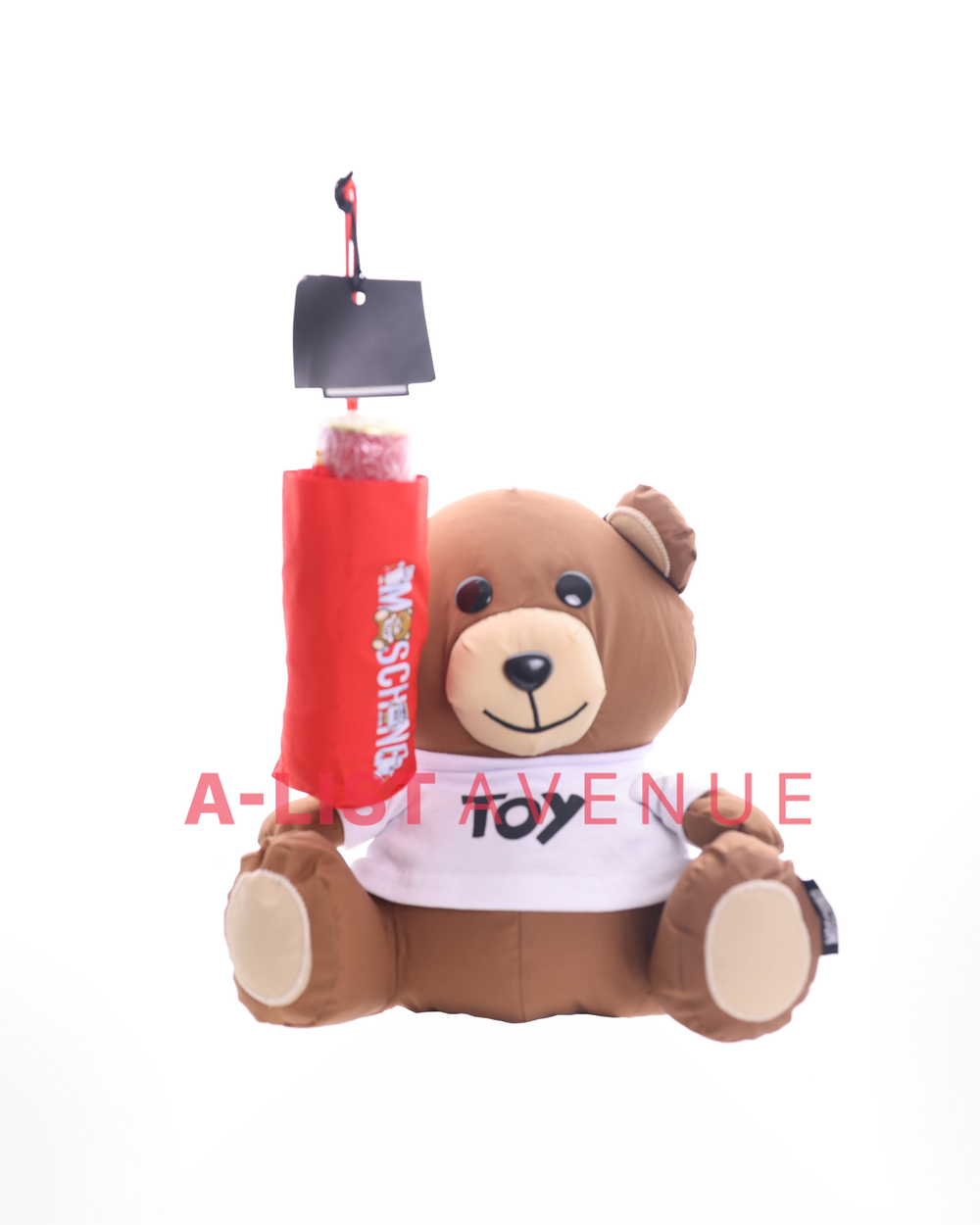 Moschino Teddy Bear Retractable Umbrella Set in Red