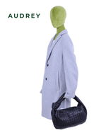 V18 AUDREY Lambskin Hobo Bag with Knot in Black