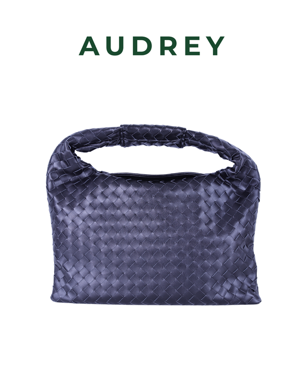 E1 AUDREY Lambskin Hobo Bag in Black