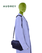 V7 AUDREY Lambskin Flap Bag in Black