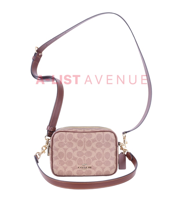 Coach  Mini Carey Crossbody Bag In Signature Canvas Tan/brown