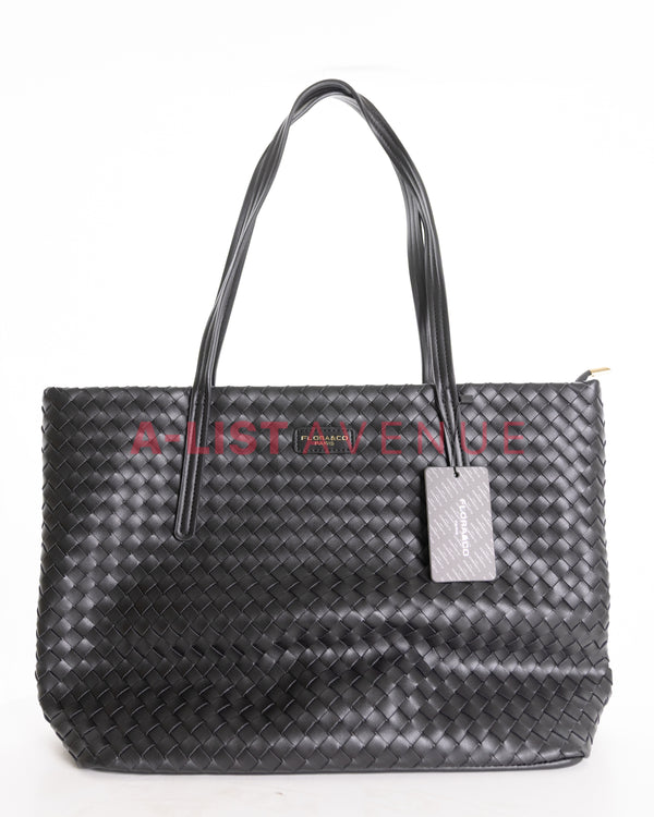 Flora & Co Paris Woven Tote Bag In Black