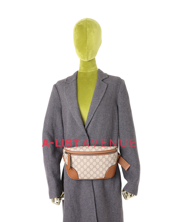 Gucci GG Supreme Monogram Canvas Belt Bag Medium Brown