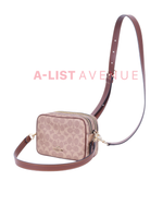 Coach  Mini Carey Crossbody Bag In Signature Canvas Tan/brown