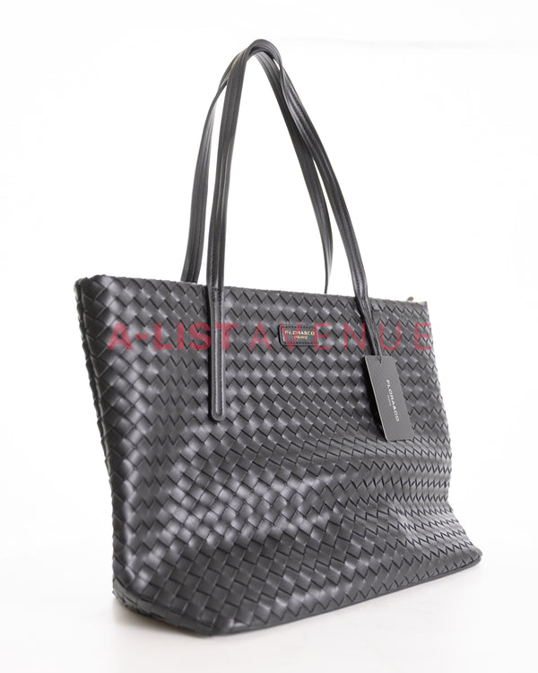 Flora & Co Paris Woven Tote Bag In Black