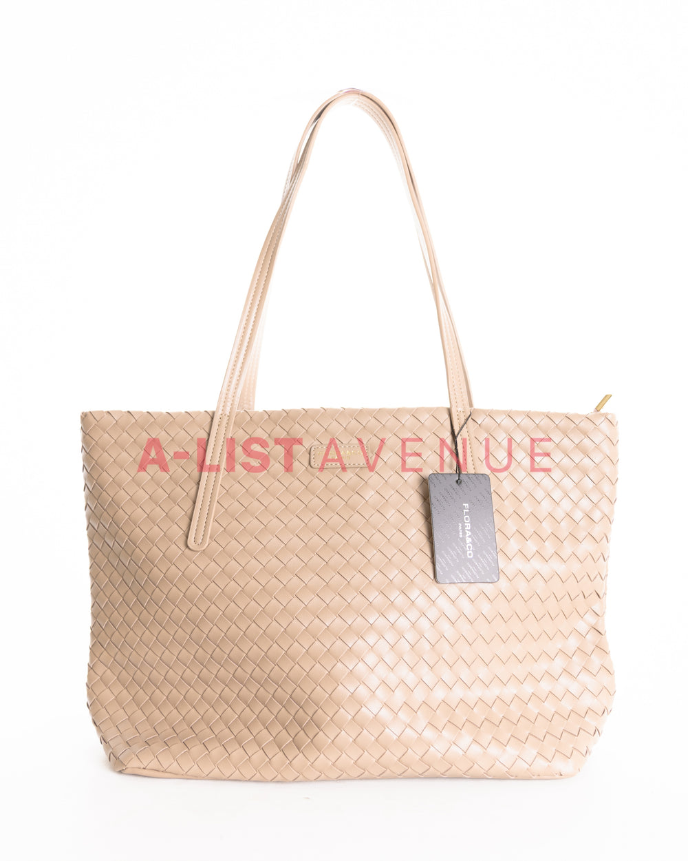 Flora & Co Paris Woven Tote Bag In Beige Taupe