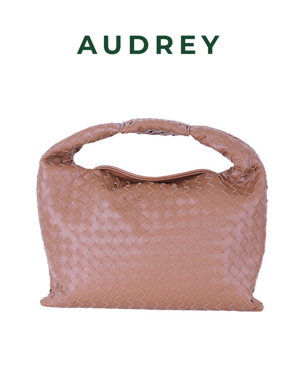 E1 AUDREY Lambskin Hobo Bag in Brown