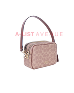 Coach  Mini Carey Crossbody Bag In Signature Canvas Tan/brown