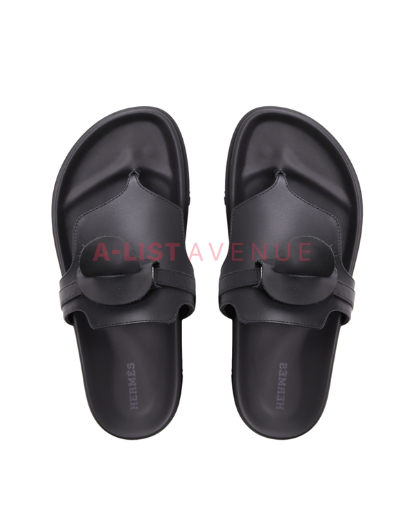 Hermes Empire Black Sandals Size 37
