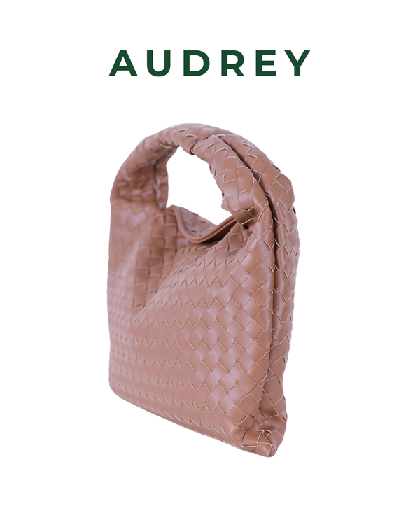 E1 AUDREY Lambskin Hobo Bag in Brown
