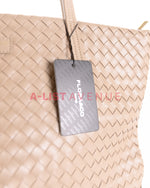 Flora & Co Paris Woven Tote Bag In Beige Taupe