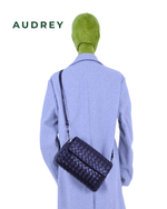 V7 AUDREY Lambskin Flap Bag in Black
