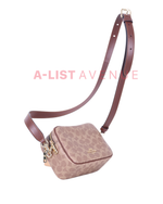 Coach  Mini Carey Crossbody Bag In Signature Canvas Tan/brown
