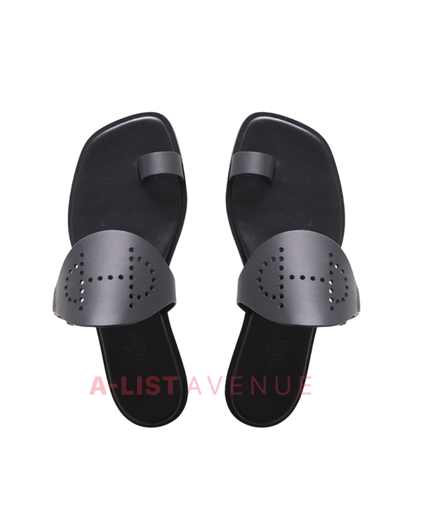 Hermes Hera Black Sandals Size 36.5