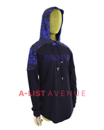 Balmain #355 Black with Blue Camouflage Design Hoodie