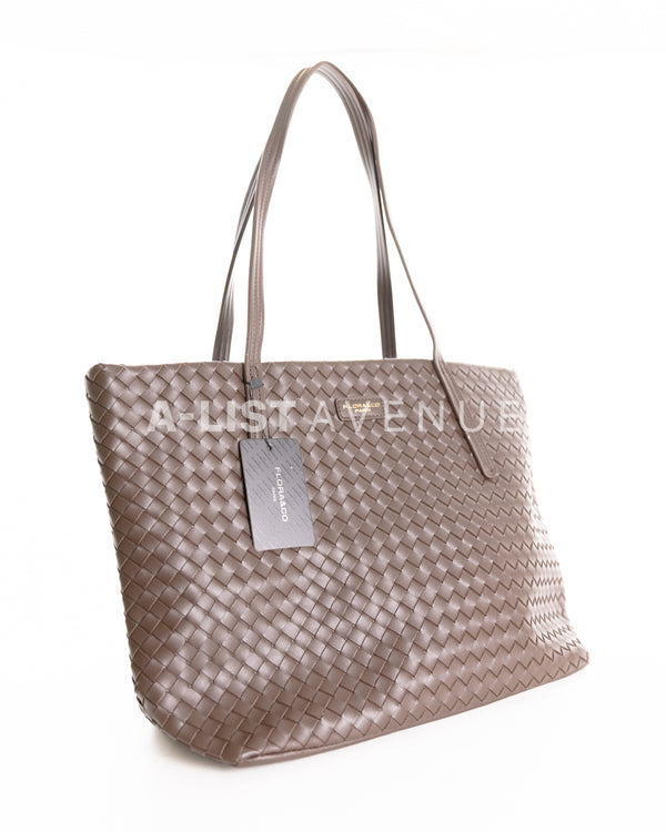 Flora & Co Paris Woven Tote Bag In Chocolate
