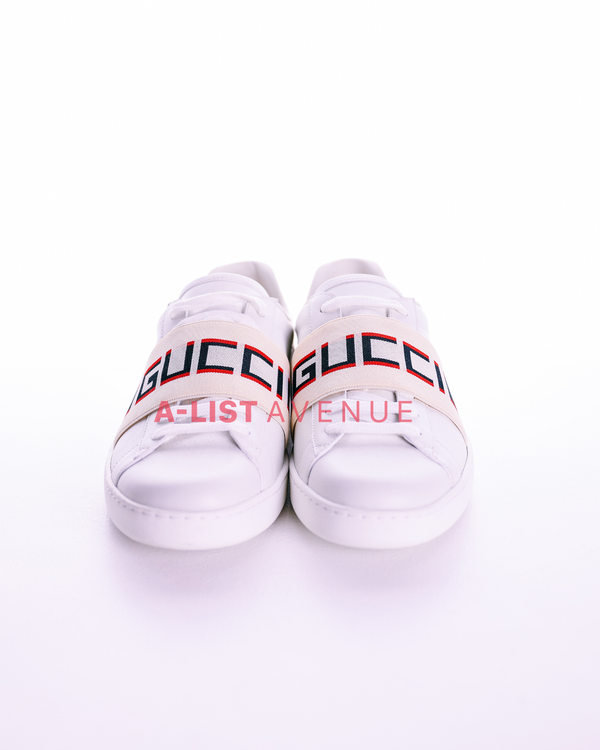 Gucci Ace Sneakers with Logo Elastic Band Size 38