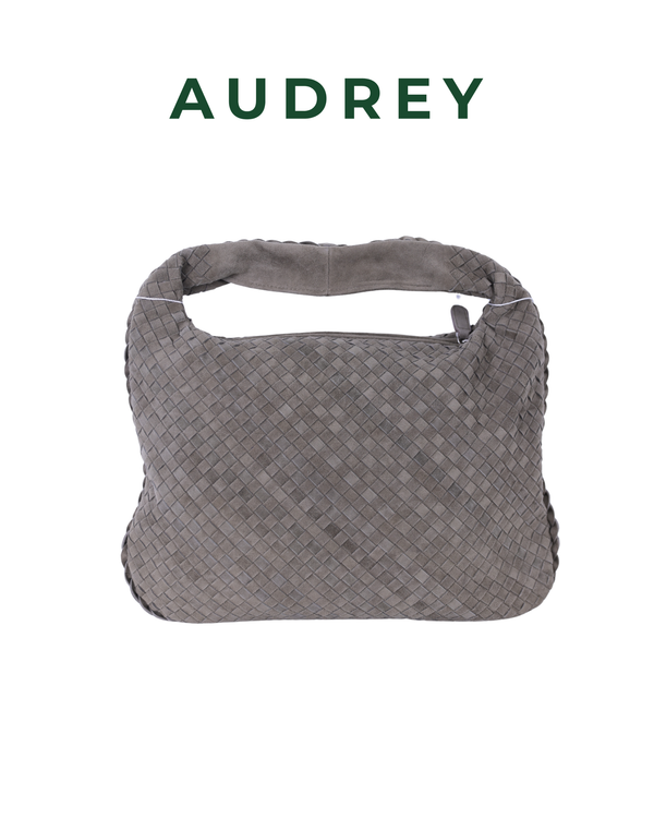 V2 AUDREY Suede Hobo Bag in Green