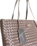 Flora & Co Paris Woven Tote Bag In Chocolate