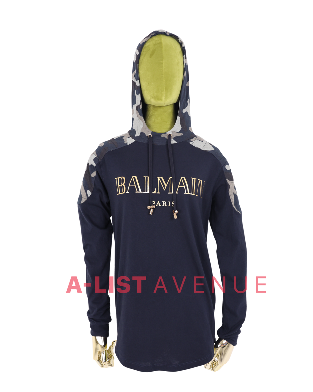 Balmain #356 Navy with Camouflage Design Hoodie