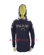 Balmain #356 Navy with Camouflage Design Hoodie