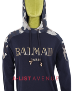 Balmain #356 Navy with Camouflage Design Hoodie