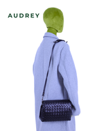 V7 AUDREY Lambskin Flap Bag in Black